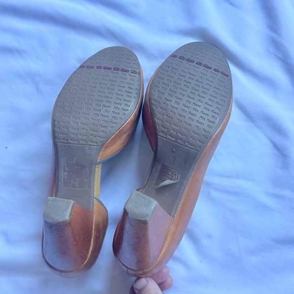 Miz Mooz Tan Peep-Toe Heels - Picture 9 of 10